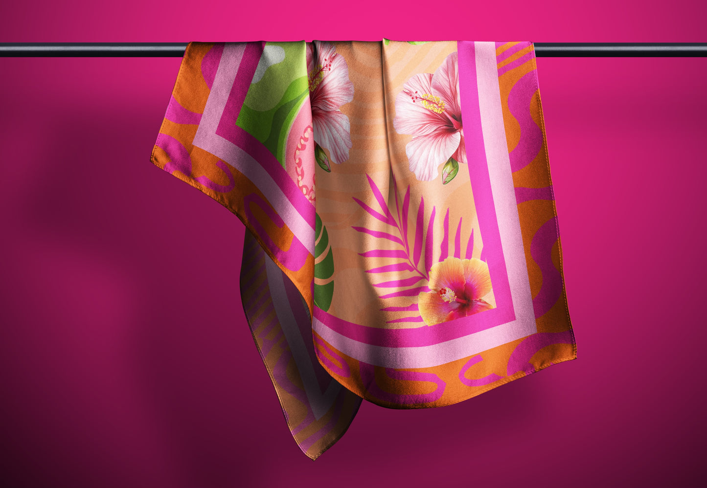 Texture Crush Guava Good Luxe Satin Scarf