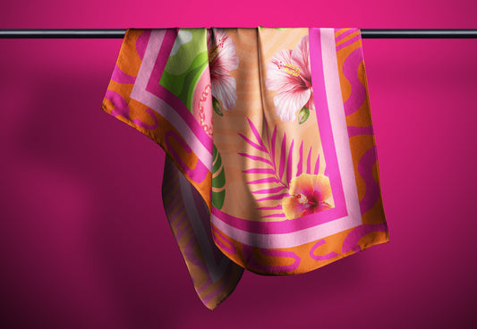 Texture Crush Guava Good Luxe Satin Scarf