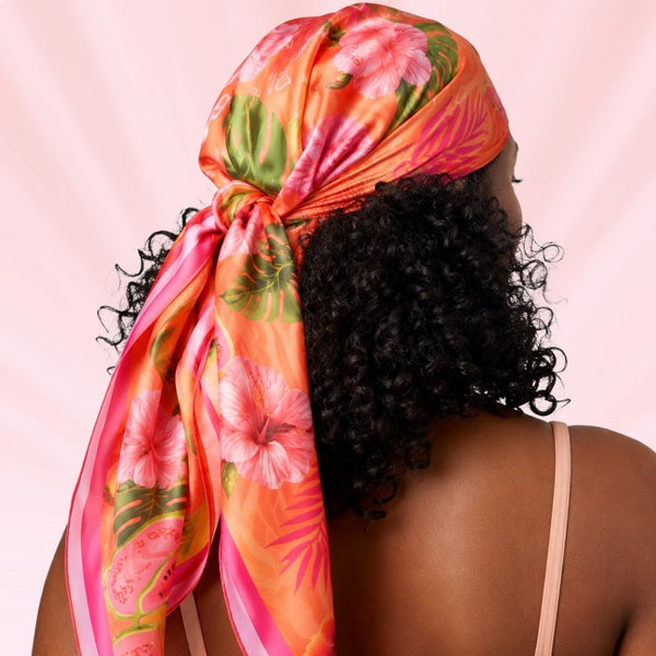 Summer Tropical Satin Scarf for Women